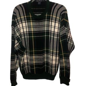 Nautica Checkered Knit Sweater - Vintage